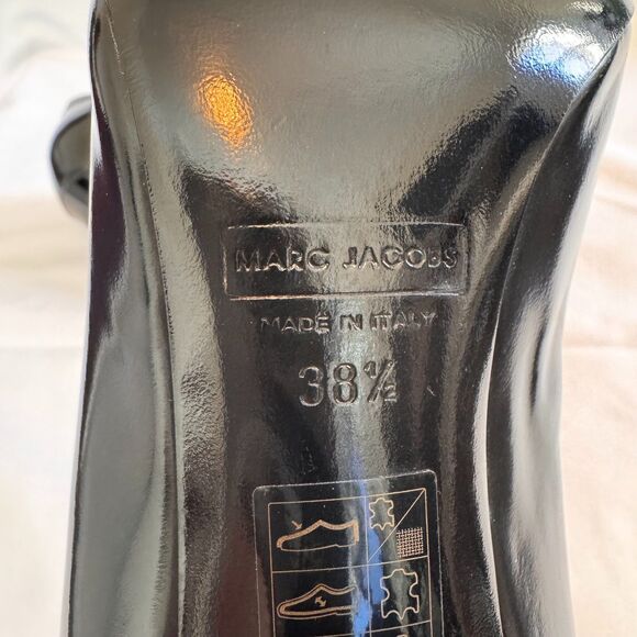 Marc Jacobs Women's Black Peep-Toe Heels Size 38.5 / US 8 - Picture 9 of 9